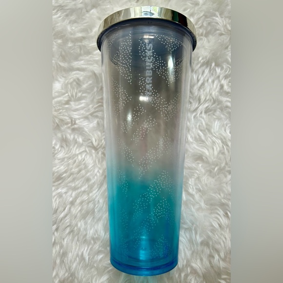 STARBUCKS 2014 24 OZ BLUE OMBRÉ DRINK CUP - Picture 2 of 6